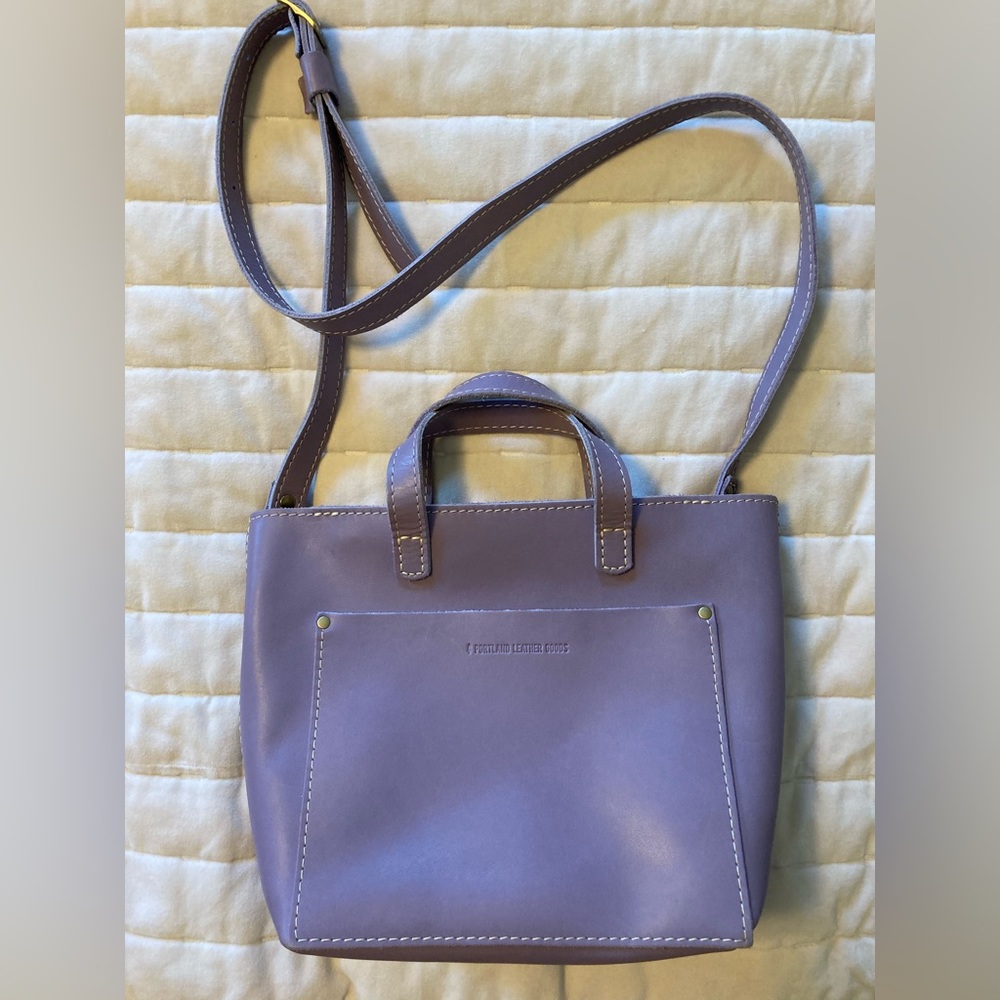 Portland leather goods lavender crossbody mini